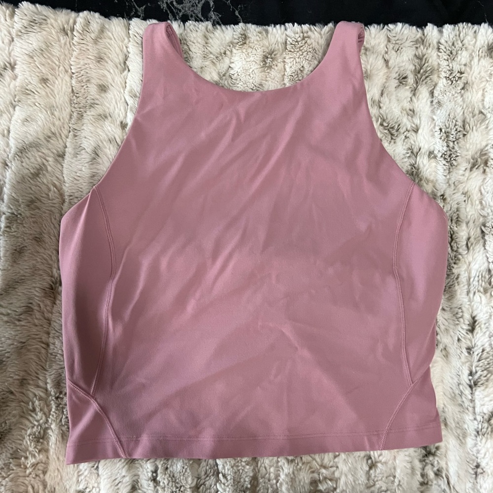 High neck align tank- Pink Taupe